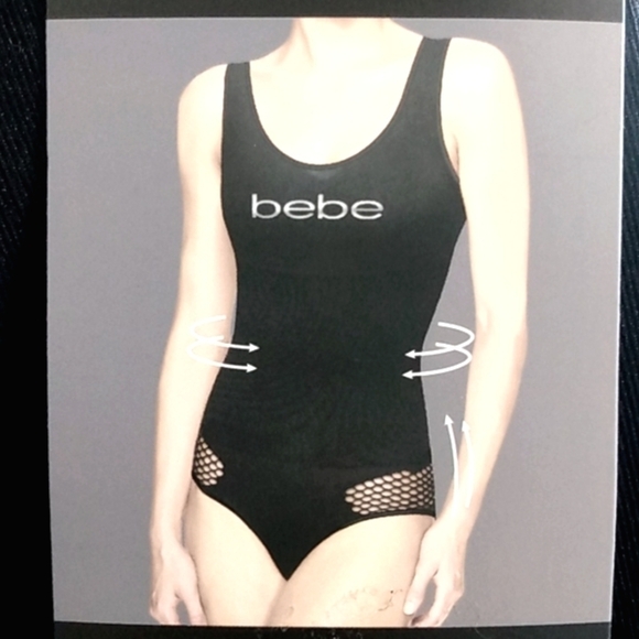BEBE BLACK SEAMLESS CONTOUR SHAPING MEDIUM CONTROL FASHION BODYSUIT SZ SMALL NWT - Picture 8 of 9